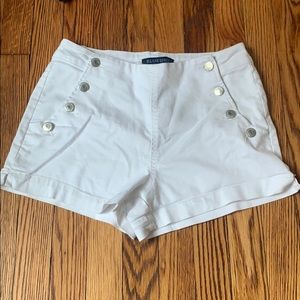 White jean shorts